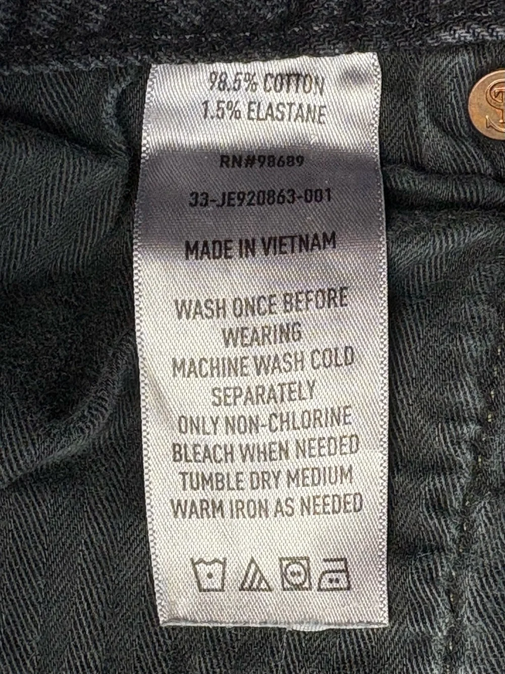 Todd Snyder Black Faded Wash Classic Fit Straight Jeans 38x32 Button Fly